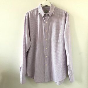 J Crew White and mauve pinstripe shirt.